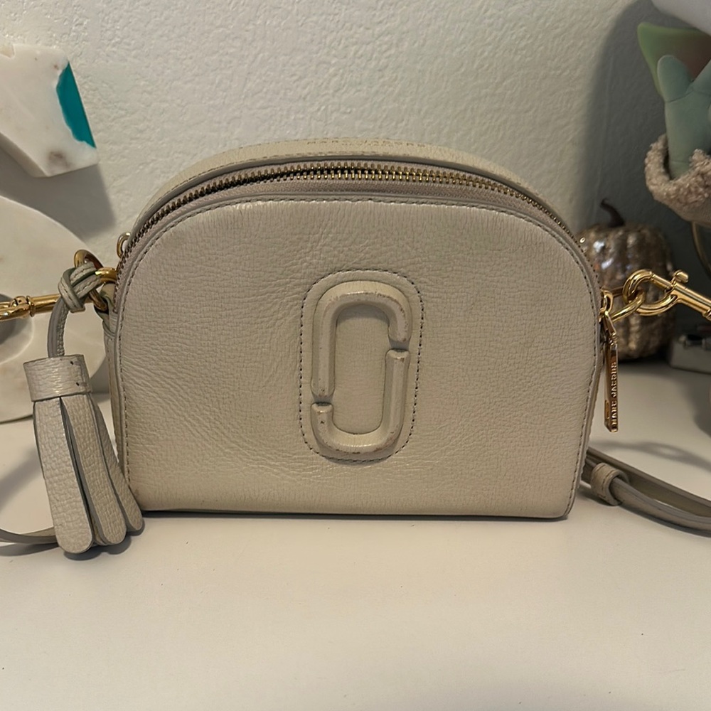 Marc Jacobs Cream Crossbody Bag with Gold Hardware